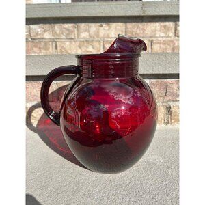 Anchor Hocking Royal Ruby Red Glass Pitcher.
